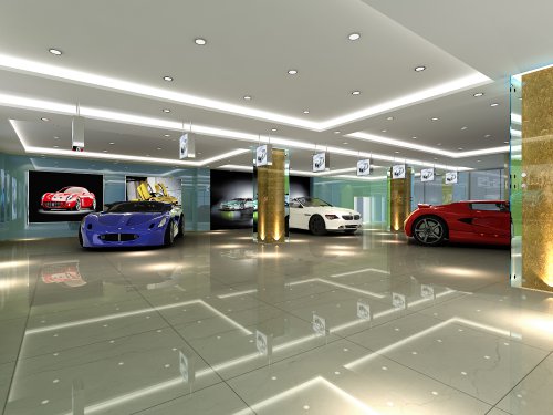 【旭彩网】汽车展厅中式效果图