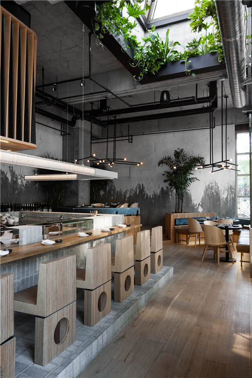 旭彩网：餐厅装修案例——天然材料的古朴与优雅