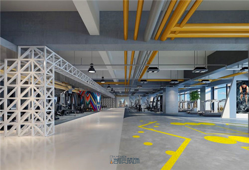 健身会所装修效果图展示——旭彩网