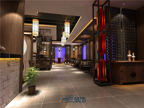 新中式火锅店装修效果图