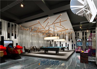 电玩城装修案例：现代时尚风电玩城装修