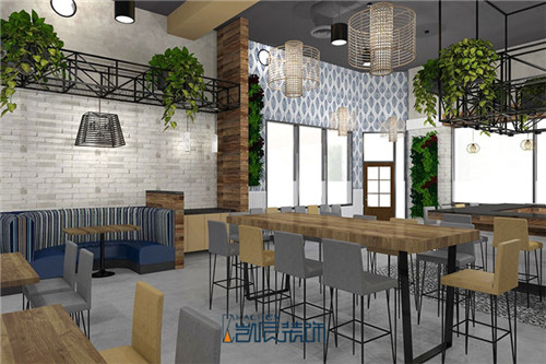 西餐厅装修案例：清新质朴的现代风餐厅装修