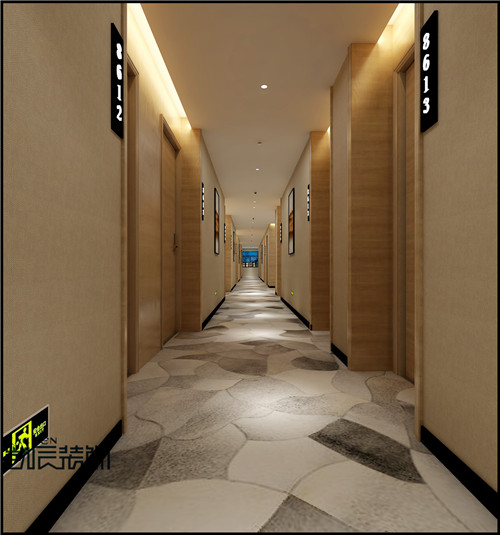 合肥速8酒店装修设计效果图——走廊