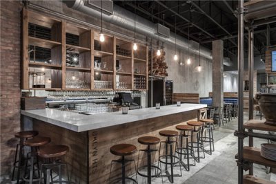 旭彩网：现代工业风的餐厅