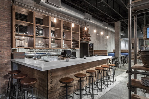 旭彩网：现代工业风的餐厅装修设计效果