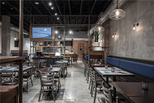 旭彩网：现代工业风的餐厅装修设计效果